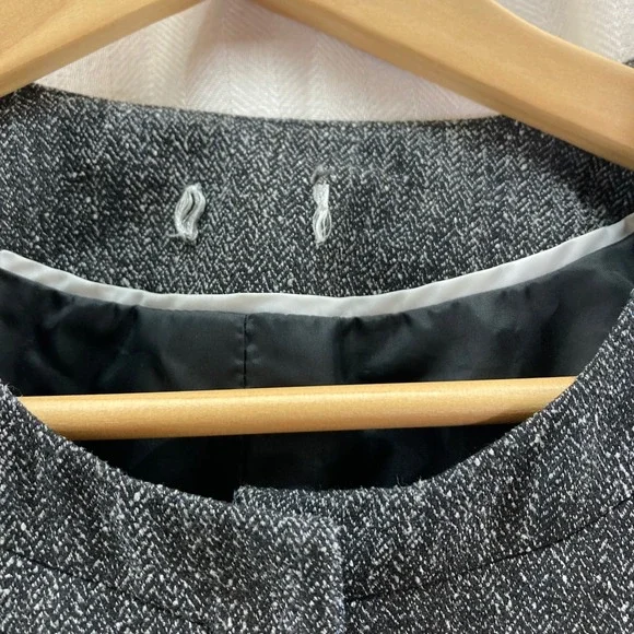 Women's Tweed Cropped Blazer Jacket with Puff Sleeves Small Classic Old Money - Picture 5 of 6